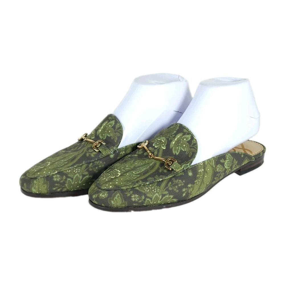 Sam Edelman Linnie Women's US 7M Green Fabric Horsebit Mule Loafers